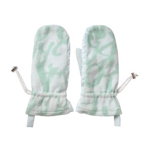White Nylon Fleece Wrist Length Mitten Gloves