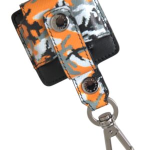 Multicolor Camouflage Print Leather Metal Airpods Case