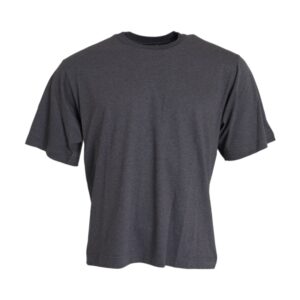 Gray Cotton Round Neck Short Sleeve T-shirt