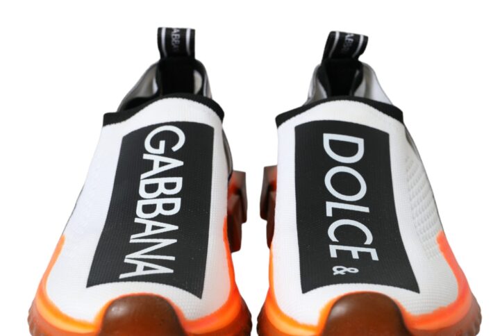 Black White Orange Slip On Sorrento Sneakers Shoes - Jag Couture London