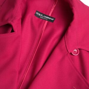 Dark Pink Double Breasted Trench Coat Jacket