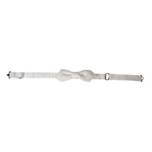 White Silk Adjustable Neck Men Papillon Bow Tie