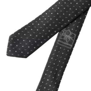 Black Polka Dot Silk Adjustable Men Tie
