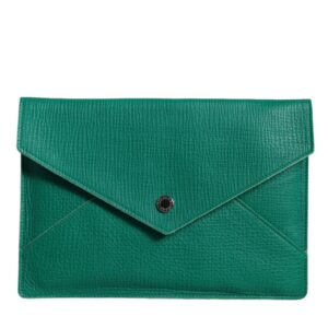 Green Leather Handbag Clutch Mini Purse Pouch Tablet Case