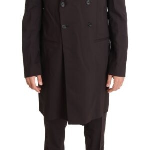 Bordeaux Wool Stretch Long 3 Piece Suit