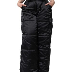 Black Quilted High Waist Women Boot Cut Pants