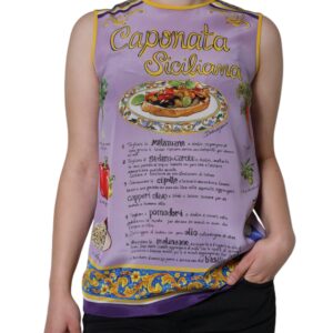 Purple Silk Caponata Siciliana Print Tank Top