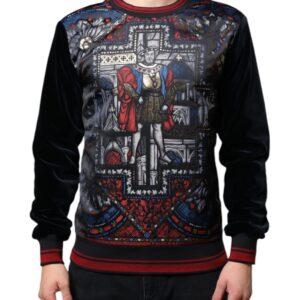 Multicolor Jacquard Crew Neck Sweatshirt Sweater