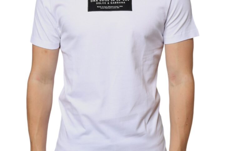 White Cotton DG Applique Casual T-shirt - Jag Couture London