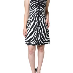 Black White Zebra A-line Sheath Mini Dress
