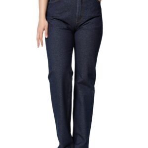 Dark Blue Cotton Stretch Straight Denim Jeans