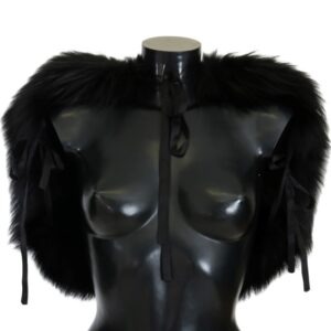 Black Silver Fox Fur Scarf