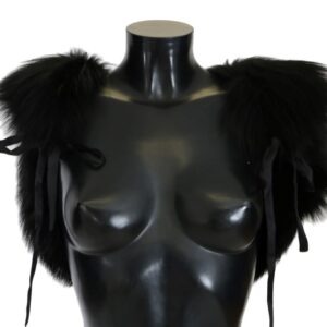 Black Silver Fox Fur Scarf