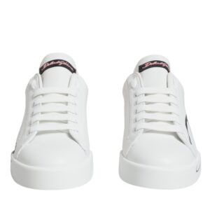 White Pink Portofino Low Top Sneakers Shoes
