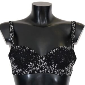 Black Silk White Lace Stretch Underwear Bra