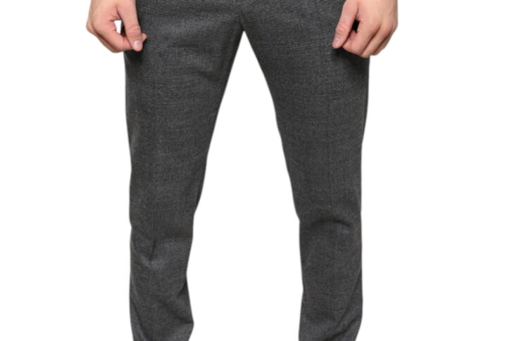 Gray Check Tartan Wool Skinny Pants - Jag Couture London