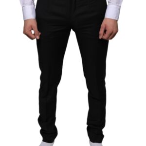 Black Wool Skinny Dress Formal Pants