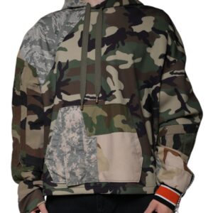 Multicolor Camouflage Hooded Sweatshirt Sweater