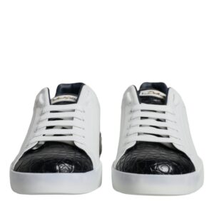 White Leather Logo Portofino Sneaker Shoes