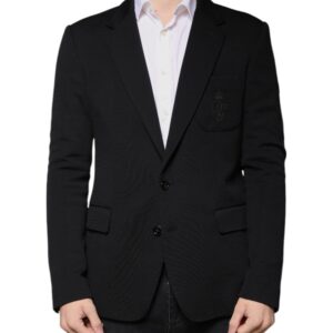 Black Wool Single Breasted Formal Blazer