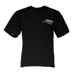 Black Amore Print Cotton Crew Neck T-shirt