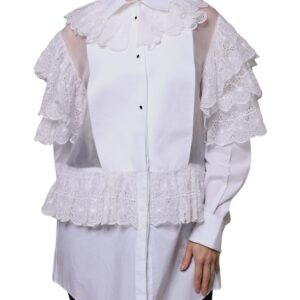 White Cotton Poplin Shirt Dress Blouse Top