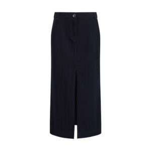 Blue Cotton Skirt - Jag Couture London