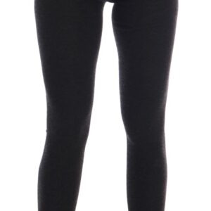 Gray Cashmere Ribbed Stretch Tights