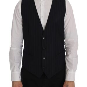 Blue Wool Stretch Vest