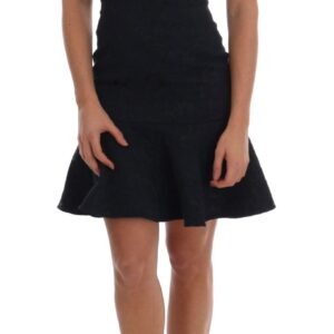 Black Blue Flare Mini Dress