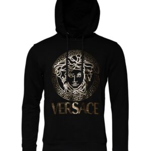 Black Medusa Cotton Hoodie Pullover Sweatshirt Sweater - Jag Couture London