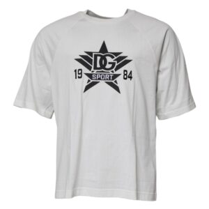 White DG Sport Crew Neck Short Sleeve T-shirt