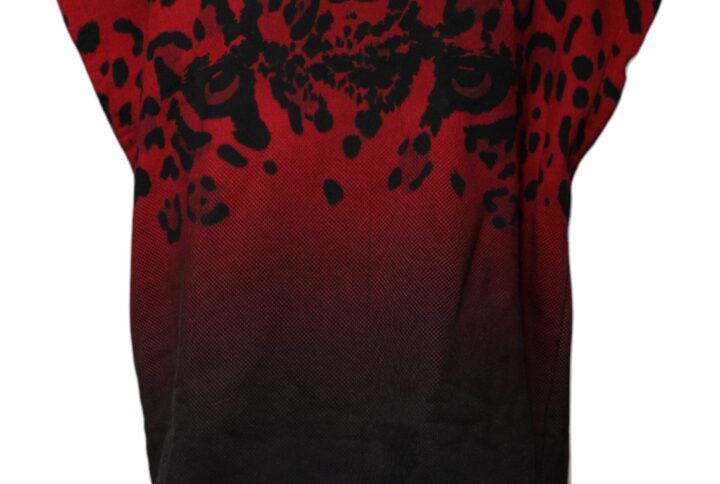 Red Leopard Print Cotton Sleeveless T-shirt | Jag Couture London – New York