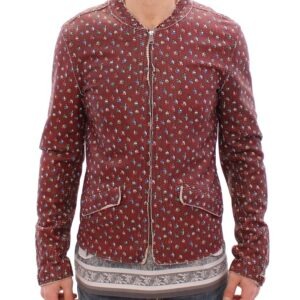 Bordeaux Leather Boxer Print Jacket Coat