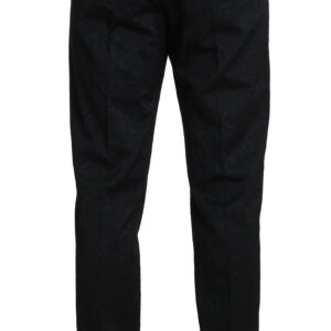 Black Cotton Brocade Formal Trousers Pants