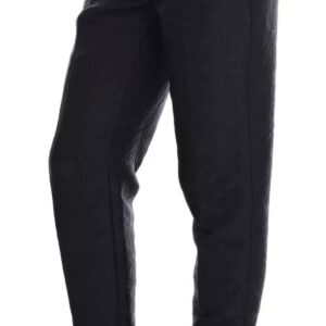 Black Floral Brocade High Waist Pants