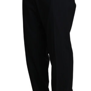 Black Wool Stretch Dress Trousers Pants