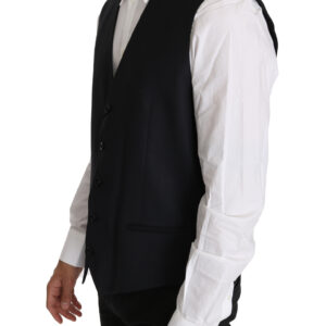 Gray Wool Silk Waistcoat Vest