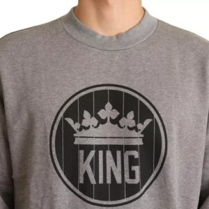 Gray Crown King Cotton Pullover Sweater