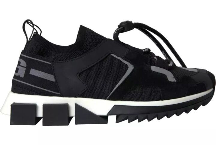 Black White Logo Sorrento Mens Sneakers Shoes | Jag Couture London – New York