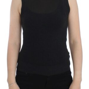 Black Sleeveless Crewneck Vest Pullover