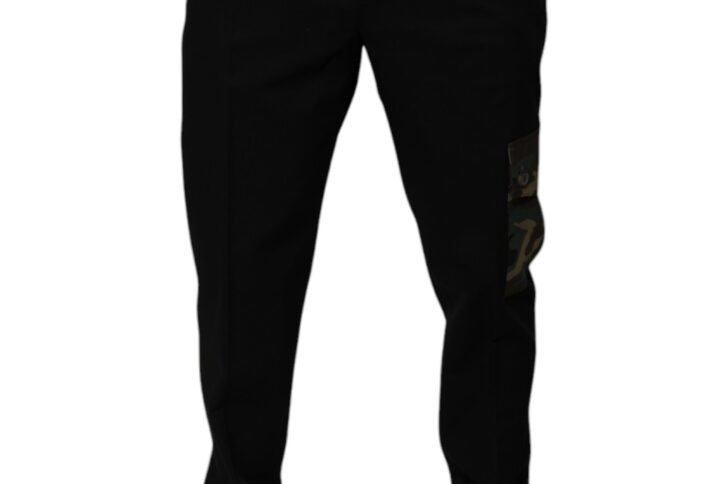 Black Cotton Men Cargo Casual Pants - Jag Couture London