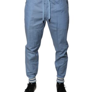 Blue Cotton Jogger Sweatpants Pants