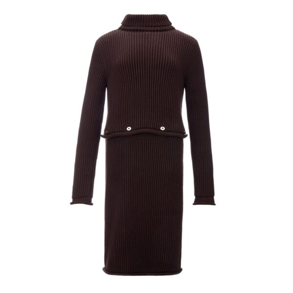 Brown Viscose Casual Dress
