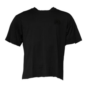 Black DG Logo Cotton Crew Neck T-shirt