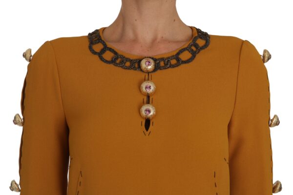 Brown Mini Crystal Embellished Dress