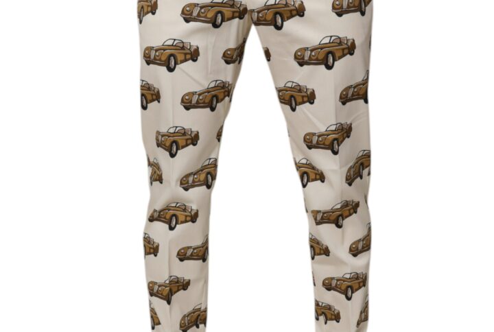 Off White Cars Cotton Skinny Men Denim Jeans - Jag Couture London