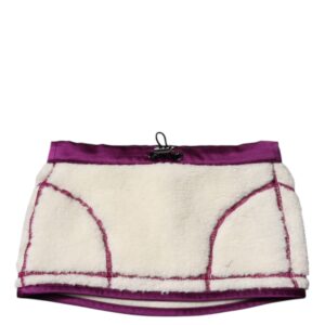 White Purple Cashmere Fleece Neck Warmer Scarf