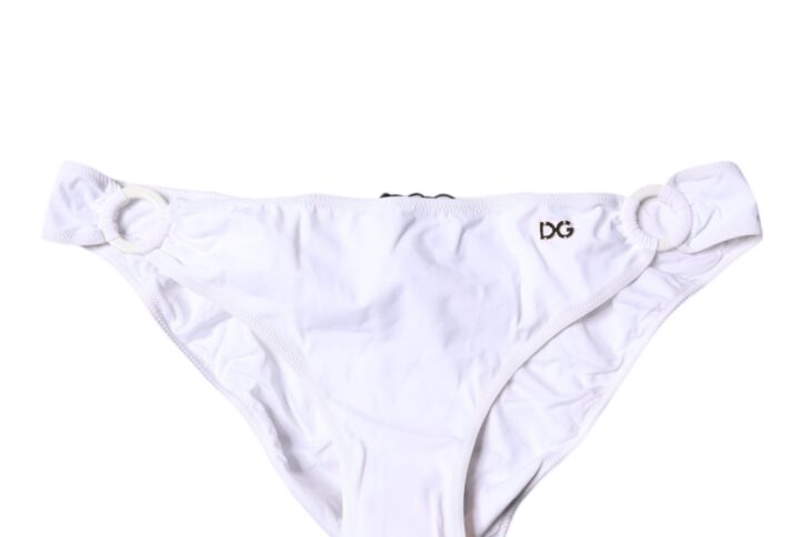White Nylon Beachwear Bikini Bottom Swimwear | Jag Couture London – New York
