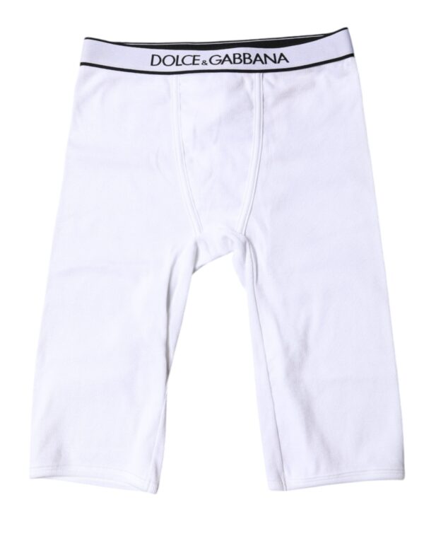 White Logo Cotton Cropped Tights Underwear